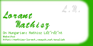 lorant mathisz business card